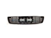 1995 1996 1997 Audi S6 A6 Quattro 4 Door Sedan Wagon Front Center Face Bar Grille Grill Assembly without Emblem Chrome Molding Trim Frame with Black Inser