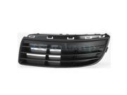 2005 2006 2007 2008 2009 2010 VW Volkswagen Jetta Type 5 Lower Front Bumper Grille Grill Assembly without Fog Lamp Holes Black Plastic Left Driver Side 05