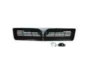 2002 2003 Mitsubishi Lancer excluding Evolution Models Front Center Face Bar Grille Grill Assembly Chrome Shell with Dark Gray Insert Plastic without Emblem