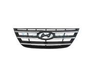 Aftermarket Part Fits 2009 2010 Hyundai Sonata 4 Door Sedan Front Center Face Bar Grille Grill Assembly Black Shell Insert with Chrome Trim Plastic without Embl