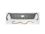 1995 1996 1997 Lexus LS400 LS 400 Front Center Face Bar Grille Grill Assembly Chrome Shell with Gray Insert Plastic without Emblem 97 96 95
