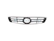 2000 2001 2002 Mazda 626 Front Center Face Bar Grille Grill Assembly Chrome Shell with Black Insert Plastic without Emblem 00 01 02