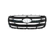 Aftermarket Part Fits 2010 2011 2012 Hyundai Santa Fe Front Center Face Bar Grille Grill Assembly Painted Black Shell Insert Plastic without Emblem 10 11 12