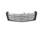 2002 2003 2004 2005 Cadillac Escalade ESV Front Center Face Bar Grille Grill Assembly Black Shell Silver Insert with Chrome Inner Opening Molding Plastic with