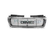 1998 1999 2000 2001 2002 2003 2004 GMC S15 Jimmy Sonoma Pickup Truck SLE SLT Front Center Face Bar Grille Grill Assembly Chrome Shell with Gray Insert Plastic