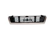 1989 1990 1991 Toyota Pickup Truck 4WD Front Center Face Bar Grille Grill Assembly Chrome Shell Trim with Black Insert Plastic without Emblem 89 90 91