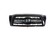 2005 2006 2007 2008 2009 2010 Toyota Tacoma Pickup Truck Front Center Face Bar Grille Grill Assembly Black Shell with Gary Insert Plastic without Emblem 05 06