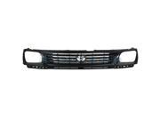 1995 1996 Toyota Tacoma Pickup Truck 2WD Front Center Face Bar Grille Grill Assembly with Headlight Holes Black Shell Insert Plastic without Emblem 95 96