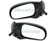 1996 1997 1998 1999 2000 Honda Civic 2 Door Coupe Hatchback Manual Remote Smooth Black Fixed Non Folding Rear View Mirror Pair Set Left Driver AND Right Passeng