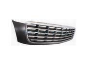 2000 2001 2002 2003 2004 2005 Cadillac DeVille FWD Front Center Face Bar Grille Grill Assembly Chrome Shell with Gray Insert Plastic without Emblem 00 01 02 03