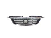2000 2001 Mazda MPV Van Front Center Face Bar Grille Grill Assembly Chrome Shell with Gray Insert Plastic without Emblem 00 01