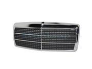 1984 1985 1986 1987 1988 1989 Mercedes Benz 190D 190E Front Center Face Bar Grille Grill Assembly Chrome Shell with Primed Insert Plastic without Emblem 84 85