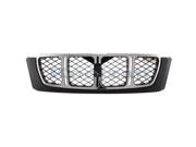 2001 2002 Subaru Forester Front Center Face Bar Grille Grill Assembly Chrome Shell Black Insert Plastic without Emblem 01 02