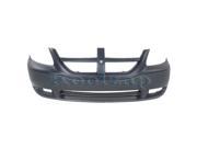2005 2006 2007 Dodge Caravan SE Front Bumper Cover Assembly with Fog Lamp Holes Upper Smooth Lower Textured Finish Plastic with Emblem Provision 05 06 07