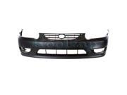 2001 2002 Toyota Corolla Sedan CE LE S Front Bumper Cover Assembly with Fog Light Holes without Tow Hook Parking Aid Sensor Holes with Emblem Provision
