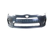 2012 2013 2014 Toyota Prius C Front Bumper Cover Assembly without Park Assist Sensor Holes with Tow Hook Fog Lamp Holes Primed Finish Plastic 12 13 14