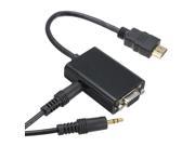 HDMI Male Input to VGA Audio Output Cable Converter Adapter 1080P for HDTV PC laptop