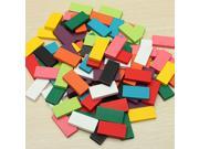 100pcs Many Colors Tumbling Authentic Standard Wooden Children Dominoes Toys
