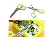 Stainless Steel Herb Kitchen Scissors With 5 Blades Cutter Dicing Chopping Vegetables Food Tool
