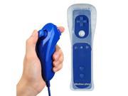 New Built in Motion Plus Remote and Nunchuck Controller for Nintendo Wii Deep Blue