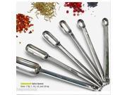 18 8 Stainless Steel 6 pcs 0.63 15ml Narrow Tea Coffee Spice Measuring Spoons Set Kits
