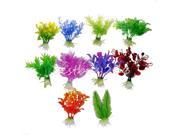 Lot 10pcs Plastic Aquarium Multicolor Plants Fish Tank Grass Ornament Landscape