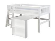 Camaflexi Low Loft Bed with Retractable Desk Mission Headboard
