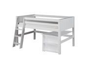 Camaflexi Low Loft Bed with Retractable Desk Panel Headboard