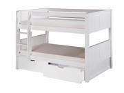Camaflexi Low Bunk Bed with Drawers Panel Headboard White Finish