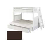Camaflexi Twin over Full Bunk Bed Mission Headboard Lateral Angle Ladder with Trundle Cappuccino Finish