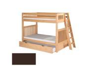 Mission Bunk Bed with Trundle and Lateral Angle Ladder Cappuccino 69 1 2 H x 95 1 2 W x 42 1 2 D