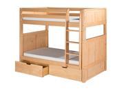 Camaflexi Bunk Bed with Drawers Panel Headboard Natural Finish