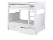 Camaflexi Bunk Bed with Drawers Panel Headboard White Finish