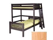 Camaflexi Twin over Twin Loft Bed L Shape Mission Headboard Lateral Ladder Natural Finish