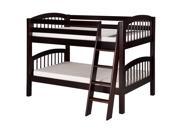 Camaflexi Low Bunk Bed Angle Ladder Arch Spindle Headboard Cappuccino Finish