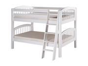 Camaflexi Low Bunk Bed Angle Ladder Arch Spindle Headboard White Finish