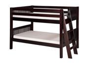 Camaflexi Low Bunk Bed Lateral Angle Ladder Mission Headboard Cappuccino Finish