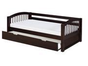 Arch Spindle Day Bed with Trundle Cappuccino 31 1 4 H x 80 1 2 W x 42 1 2 D