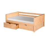 Camaflexi Day Bed with Drawers Panel Headboard Natural Finish