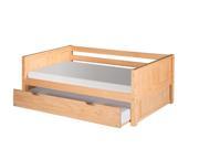 Camaflexi Day Bed with Trundle Panel Headboard Natural Finish