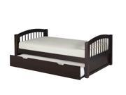 Camaflexi Platform Bed with Trundle Arch Spindle Headboard Cappuccino Finish