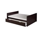 Camaflexi Full Size Platform Bed with Trundle Panel Style Cappuccino Finish