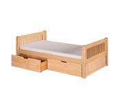 Camaflexi Platform Bed with Drawers Mission Headboard Natural Finish
