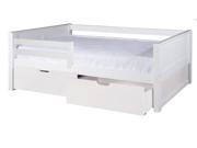 Panel Day Bed with Front Guard Rail and Drawers White 29 1 2 H x 80 1 2 W x 42 1 2 D