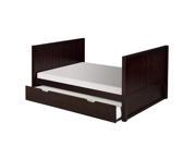 Camaflexi Full Size Platform Bed Tall with Trundle Panel Style Cappuccino Finish