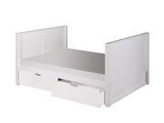 Camaflexi Full Size Platform Bed Tall with Drawers Panel Style White Finish