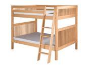 Camaflexi Full over Full Bunk Bed Mission Headboard Angle Ladder Natural Finish