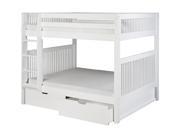 Camaflexi Full over Full Bunk Bed with Drawers Mission Headboard White Finish