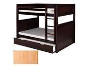 Full over Full Panel HB Bunk Bed with Trundle natural 69 1 2 H x 80 1 2 W x 61 D