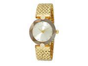 Oniss ON8777 Ladies Swiss Facet II All Stainless Steel Watch Gold Tone Gold Dial